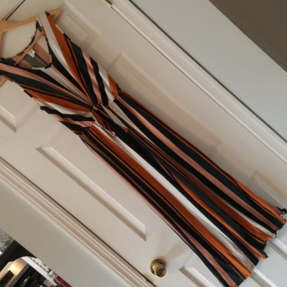 Fall Color Stripe Romper Long Medium